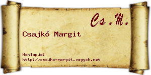 Csajkó Margit névjegykártya