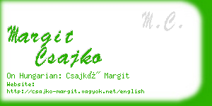 margit csajko business card